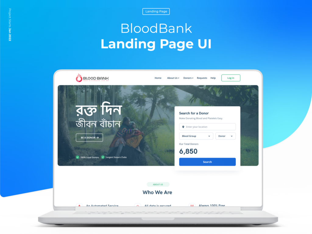 Jamil Sujon Blood Bank UI UX
